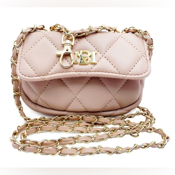 Badgley Mischka Handbags - New Badgley Mischka Blush Quilted Mini Bag with Gold Chain